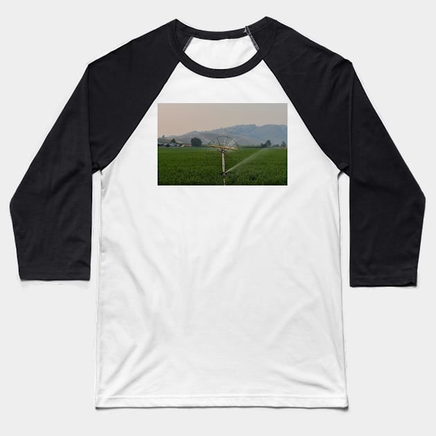 Irrigating Fields on a Summer Evening Baseball T-Shirt by Steves-Pics